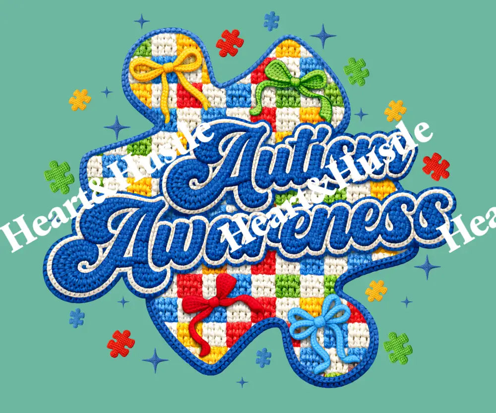 Autism Awareness Yarn Patch