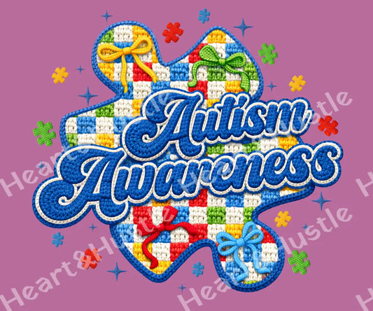 Autism Awareness Yarn Patch