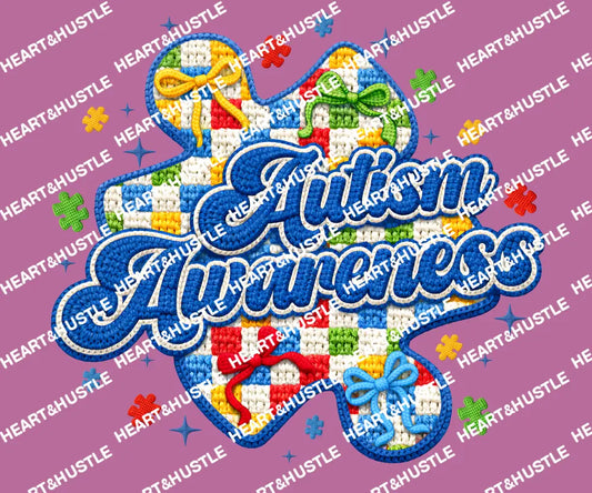 Autism Awareness Yarn Patch