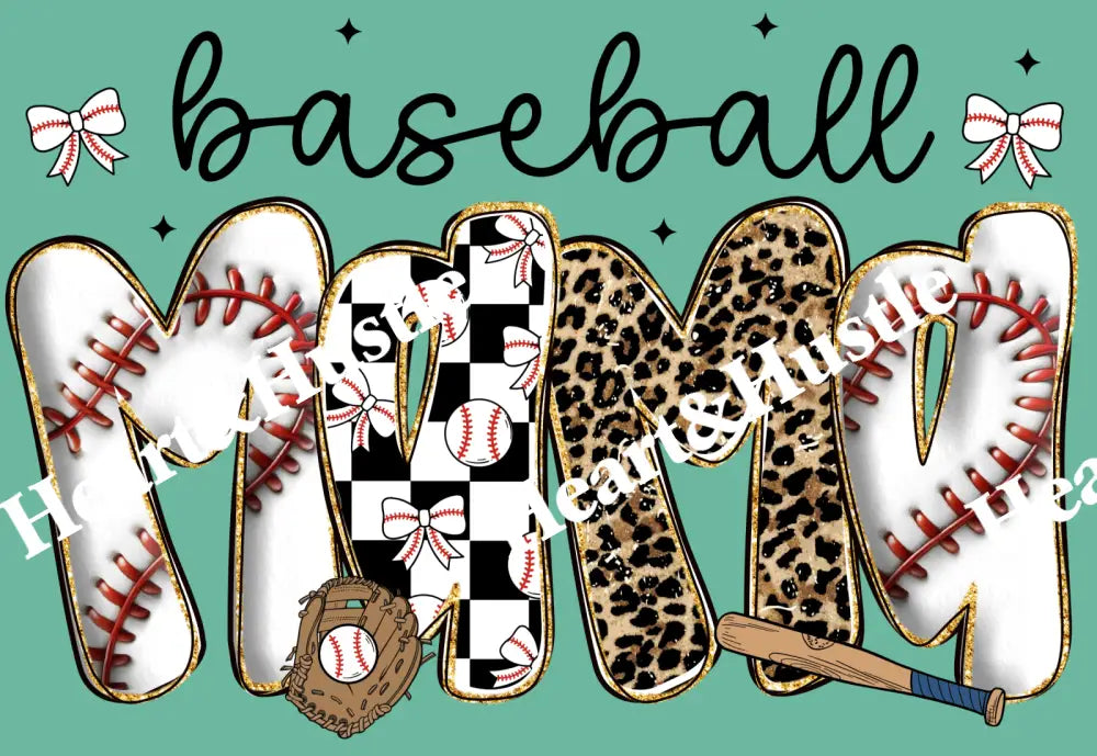 Baseball Mama Black Bow