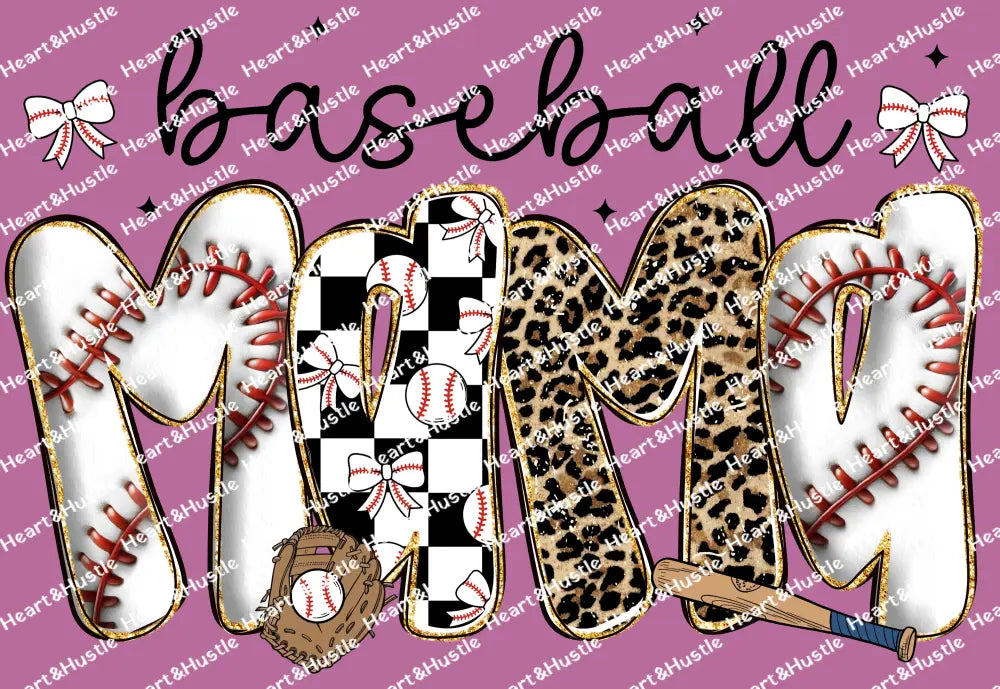 Baseball Mama Black Bow