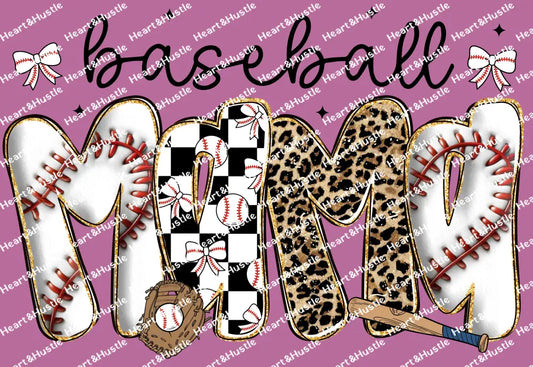 Baseball Mama Black Bow