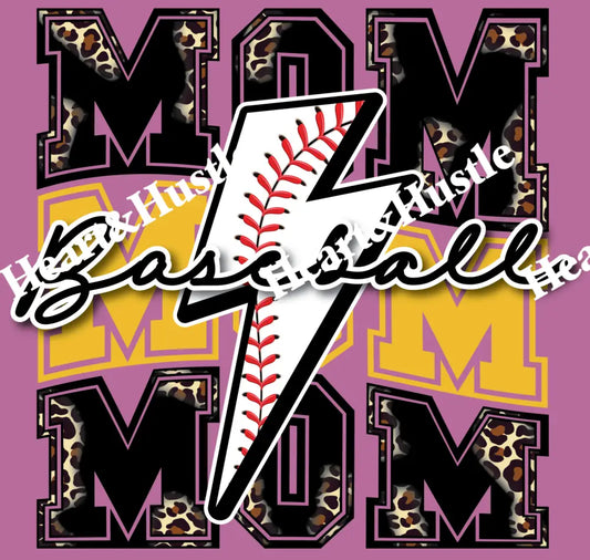 baseball Mama Lightning Bolt