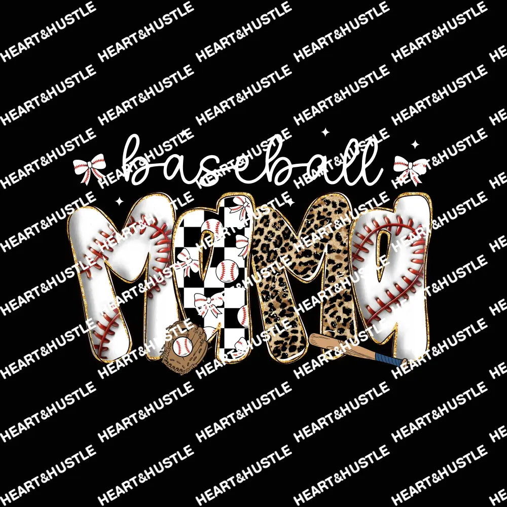 Baseball Mama White Bows