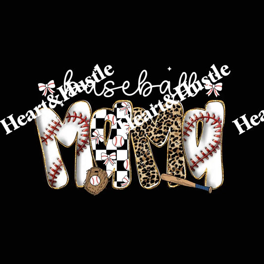 Baseball Mama White Bows