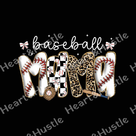 Baseball Mama White Bows
