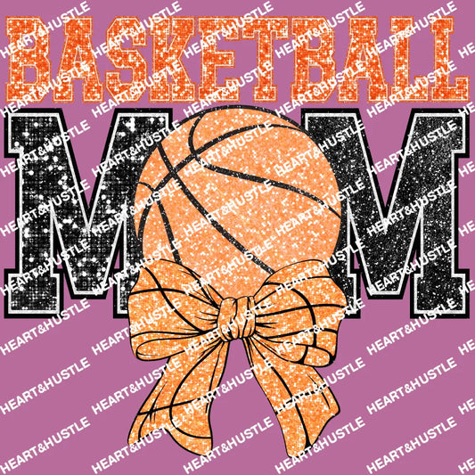 Basketball Mom With Ball And Bow
