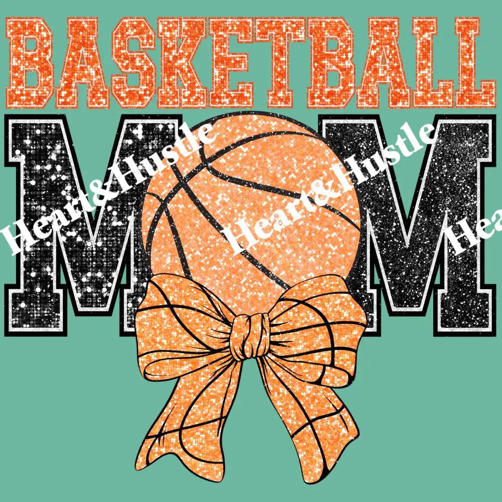 Basketball Mom With Ball And Bow