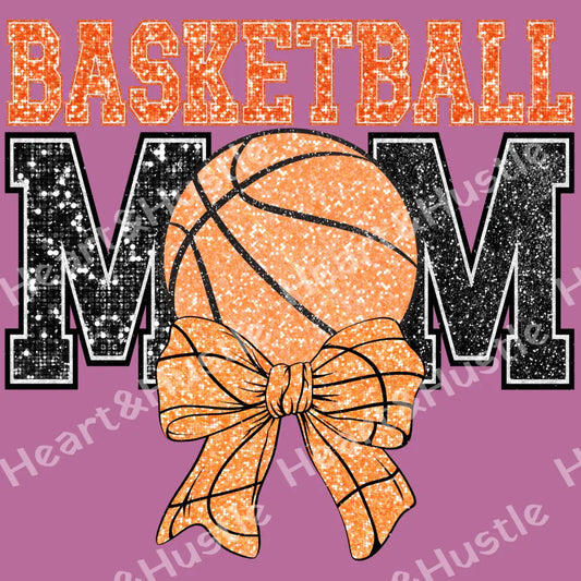 Basketball Mom With Ball And Bow