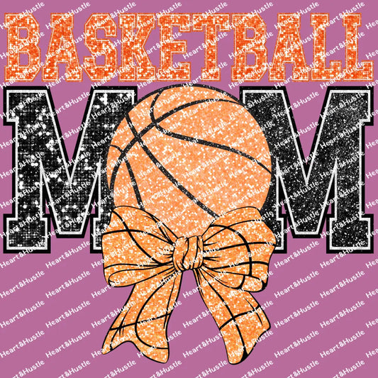 Basketball Mom With Ball And Bow