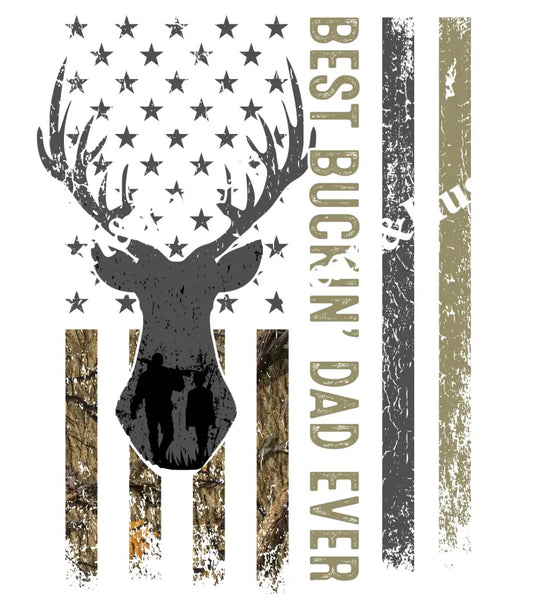 Best Buckin Dad Ever Grey