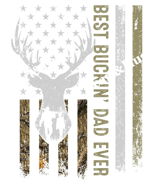 Best Buckin Dad Ever White