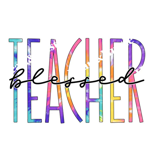 Blessed Teacher Skinny Tie Dye