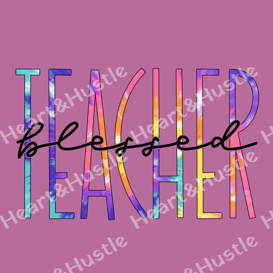 Blessed Teacher Skinny Tie Dye