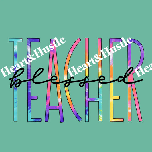 Blessed Teacher Skinny Tie Dye