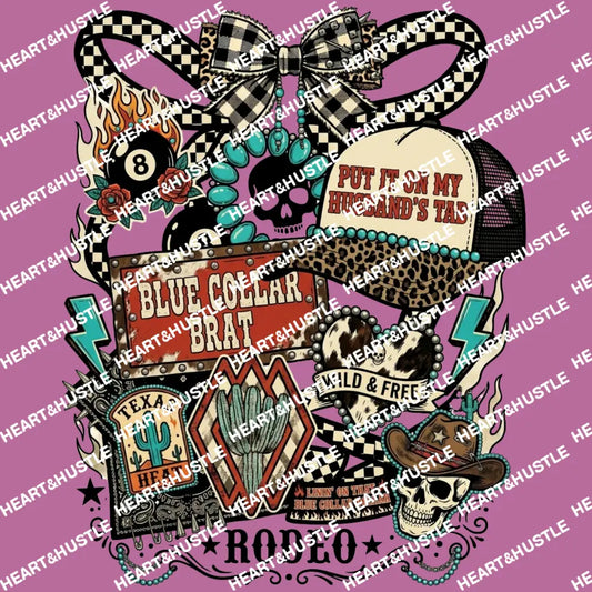 Blue Collar Brat Checkered Bow