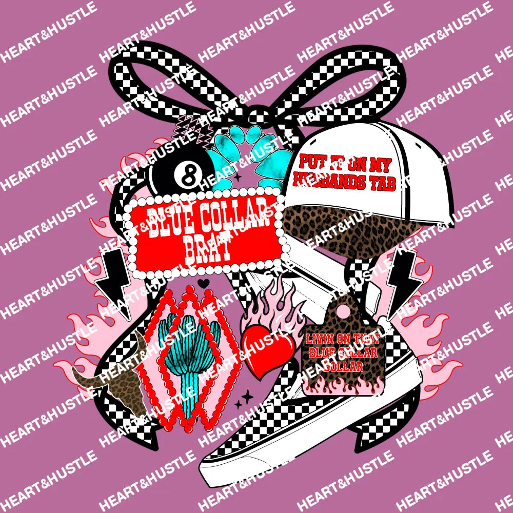 Blue Collar Brat Checkered Collage