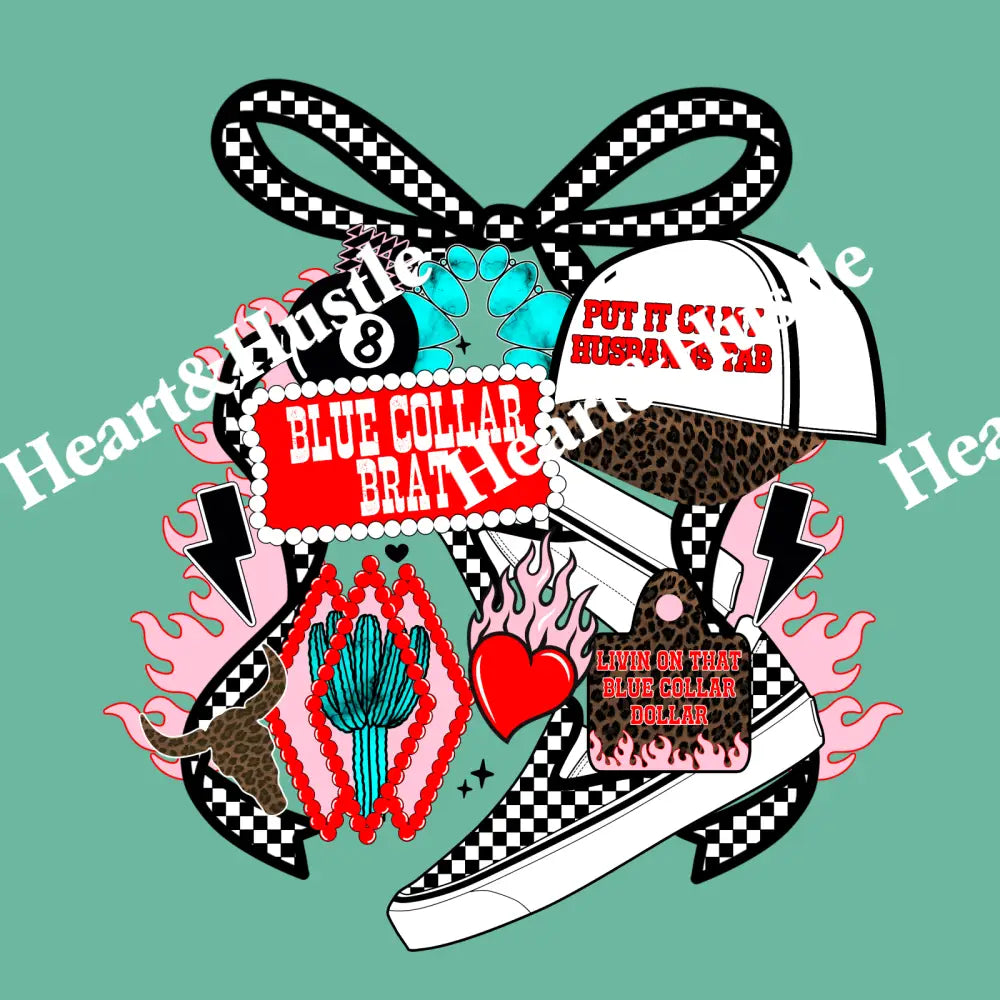 Blue Collar Brat Checkered Collage