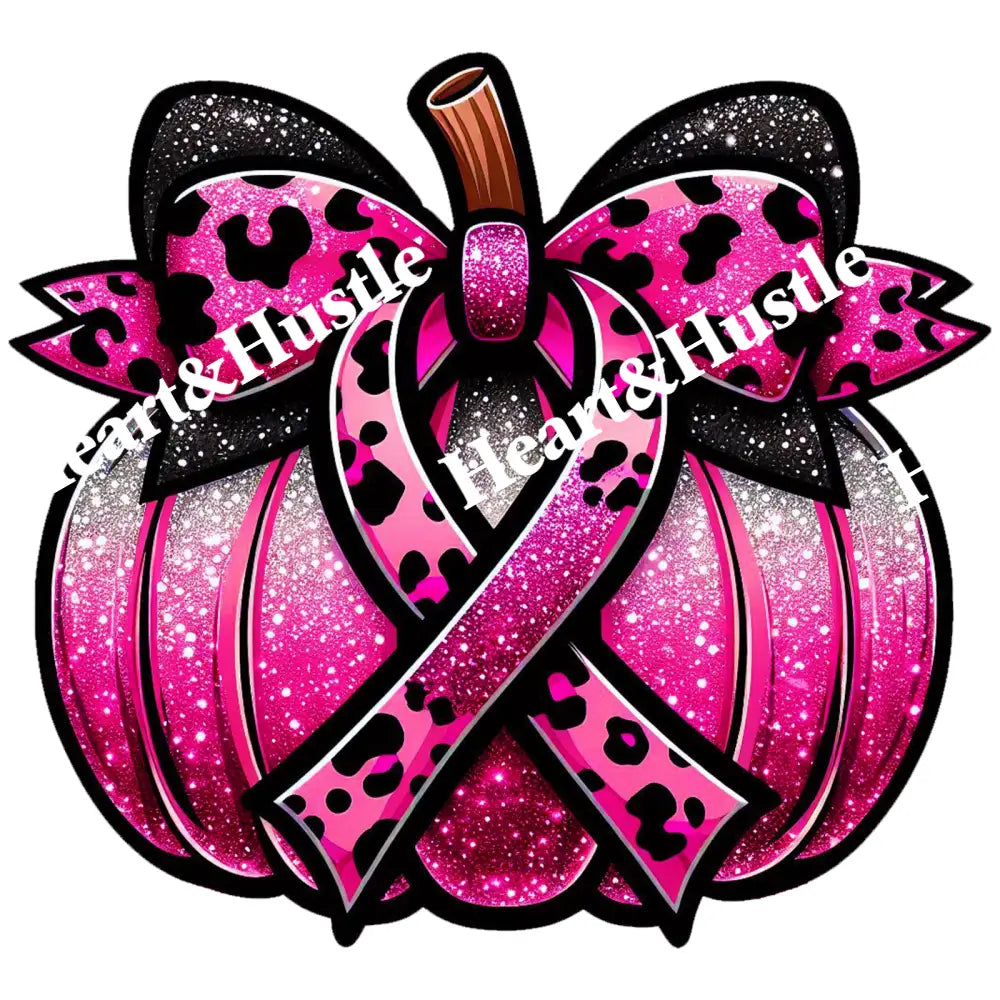Breast Cancer Ribbon Pumpkin