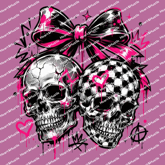 Broken Heart Skull Bowtie