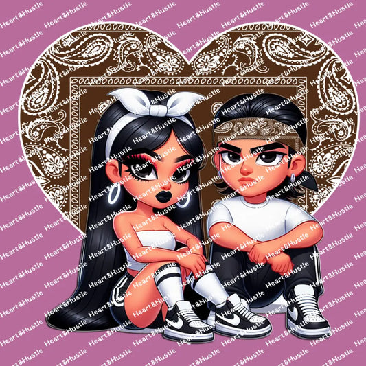Brown Heart Couple