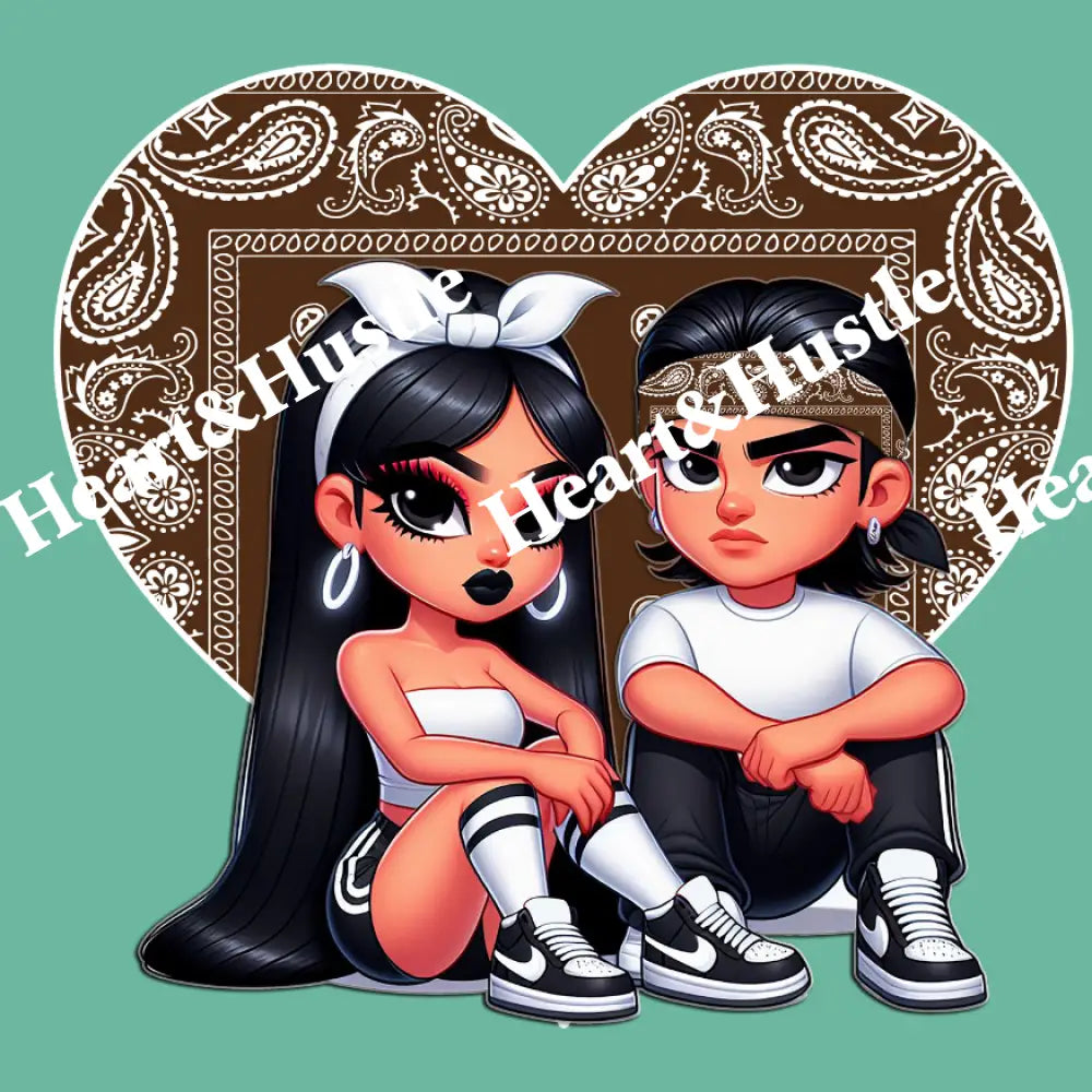 Brown Heart Couple
