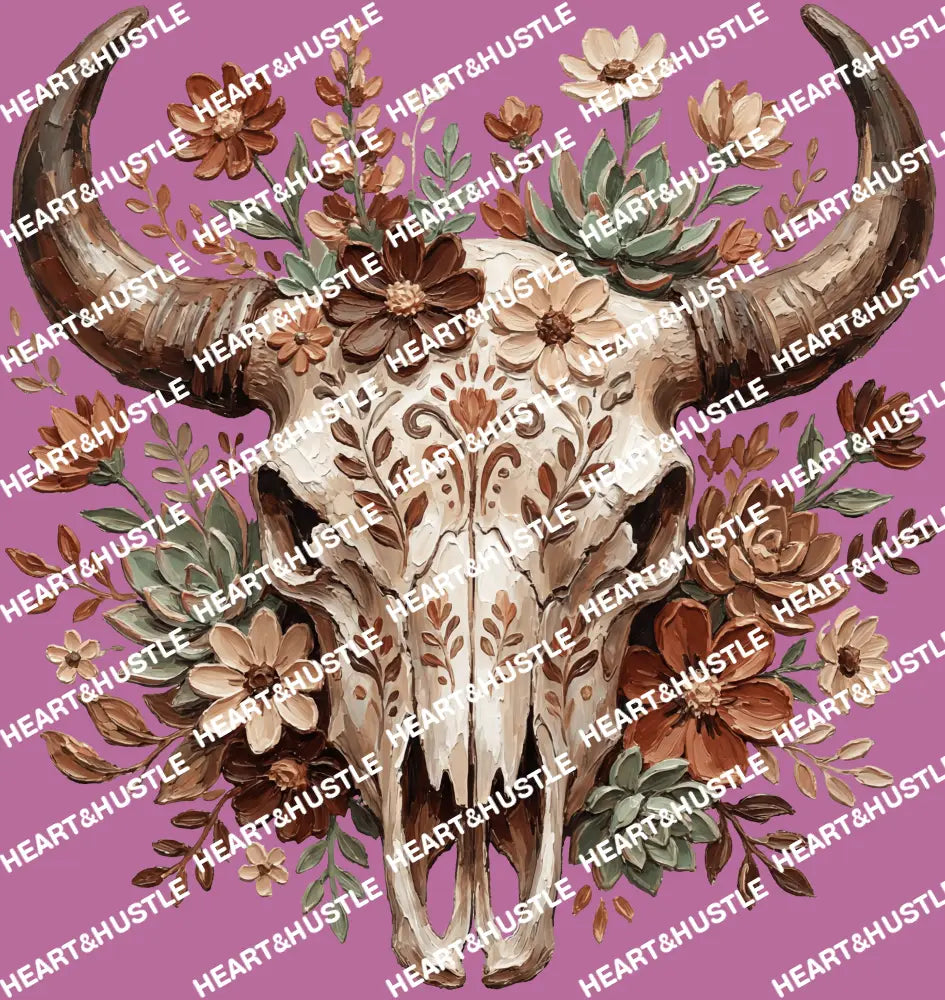 Brush Stroke Western Cow Skull
