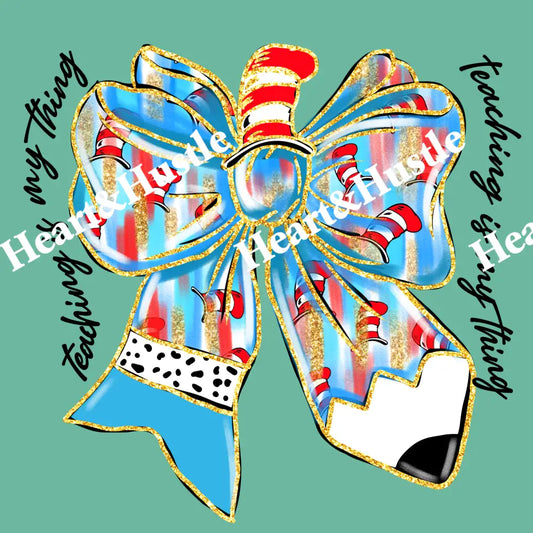 Cat In The Hat Teaching Is My Thing Pencil Bow