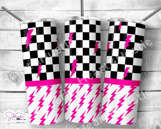 Checked Hot pink