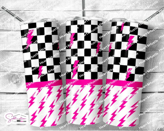 Checked Hot pink