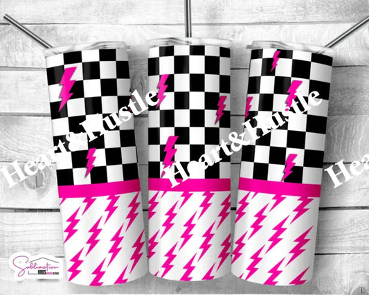 Checked Hot pink
