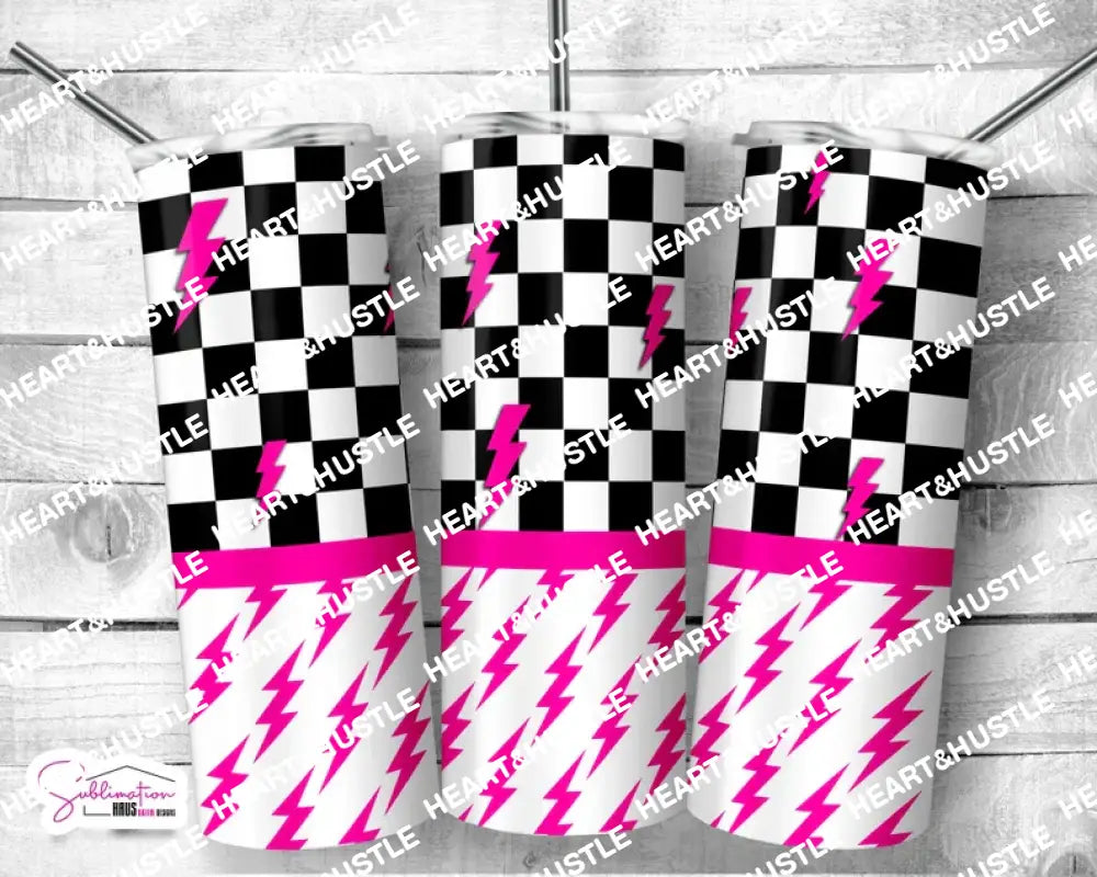 Checked Hot pink