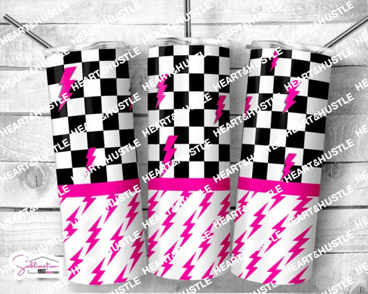 Checked Hot pink
