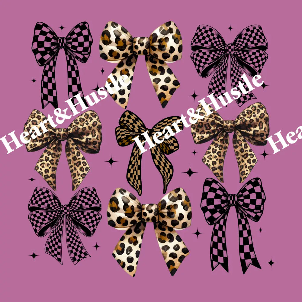 Checkered and Leopard Bow