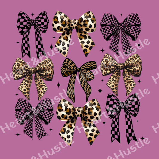 Checkered and Leopard Bow