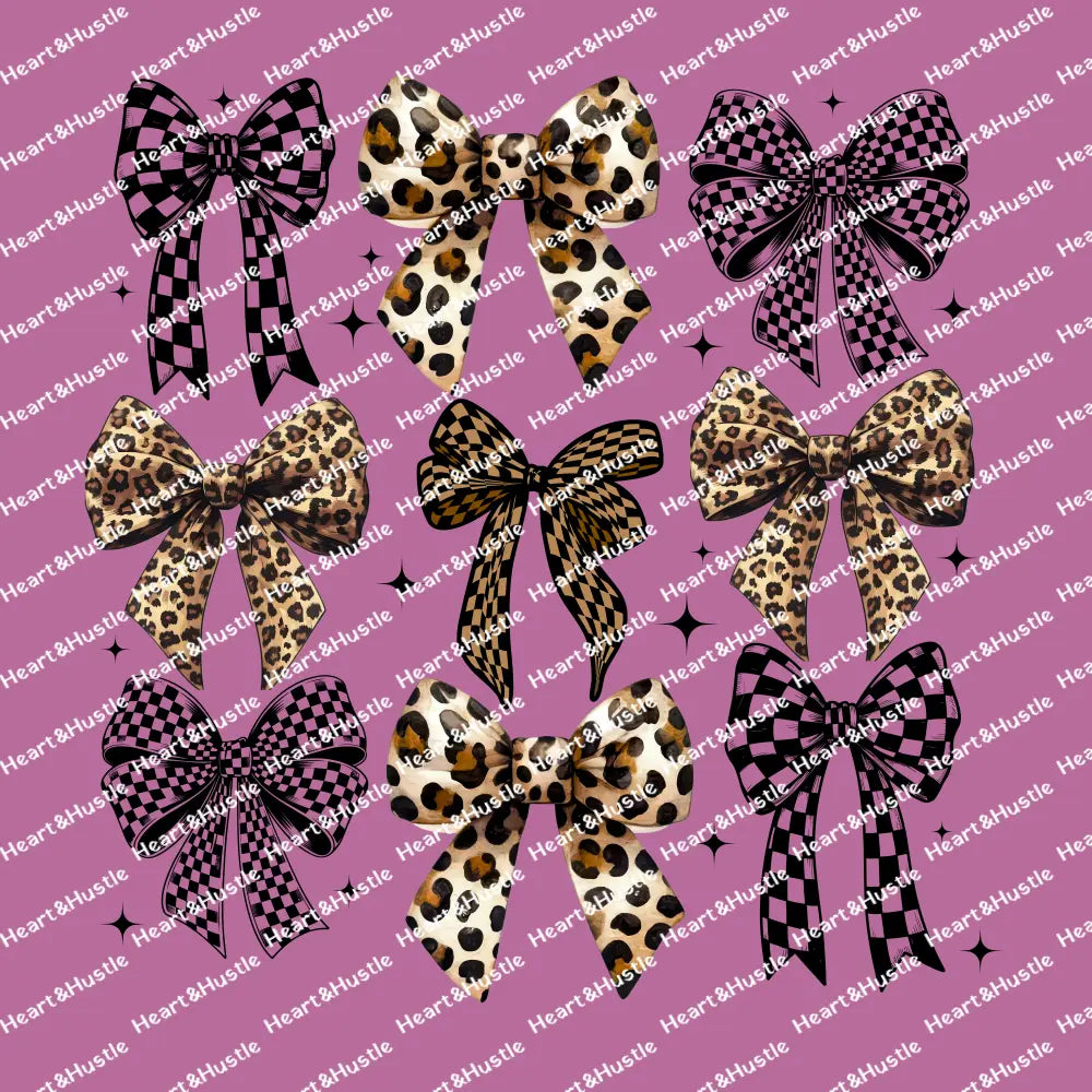 Checkered and Leopard Bow