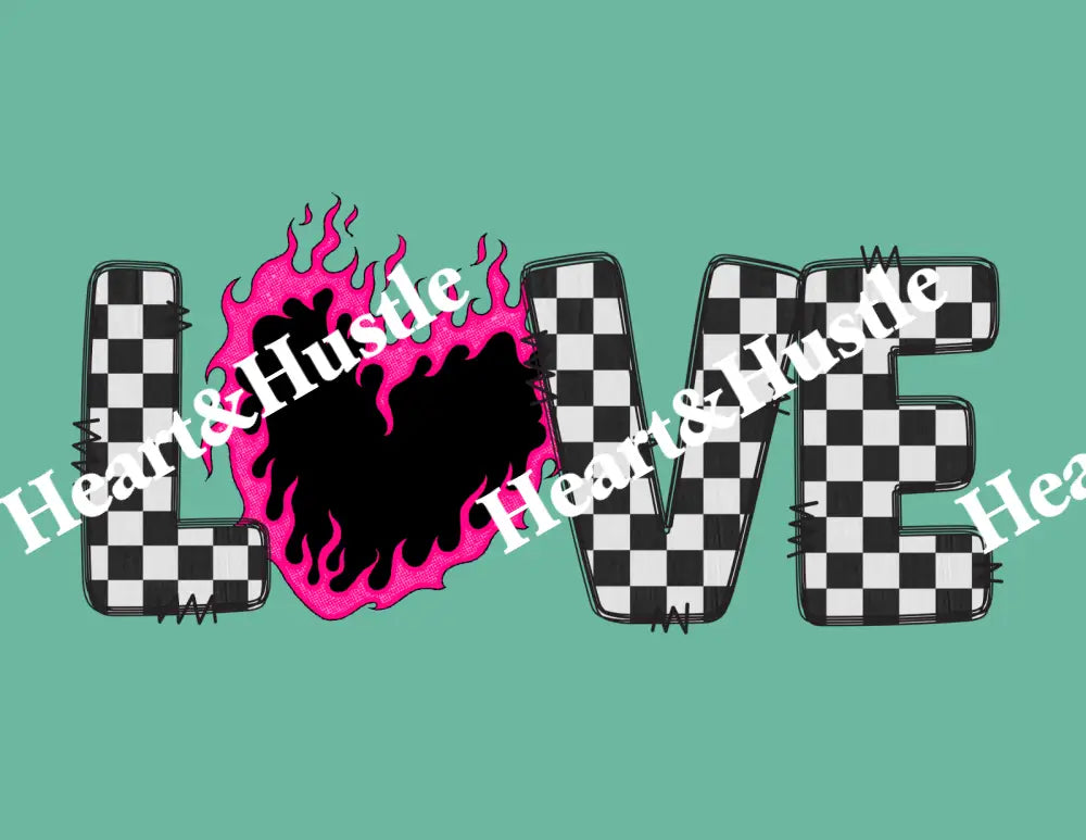 Checkered Love With Heart