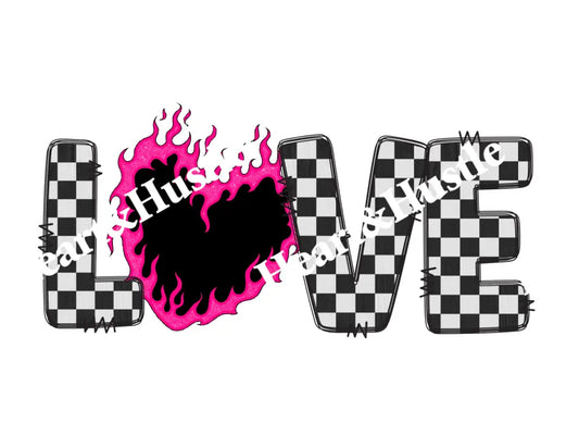 Checkered Love With Heart