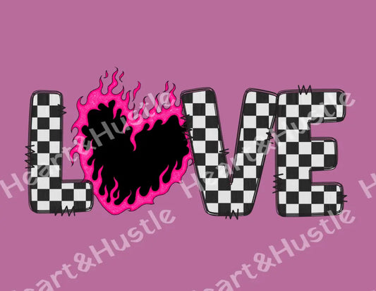 Checkered Love With Heart