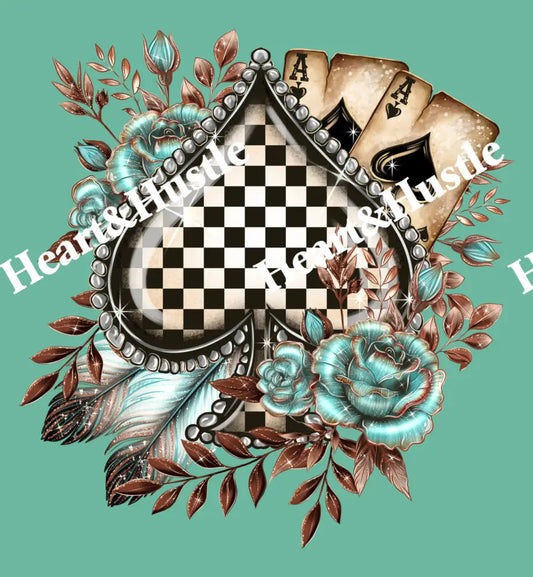 Checkered Spade with two Aces