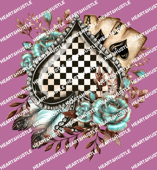 Checkered Spade with two Aces