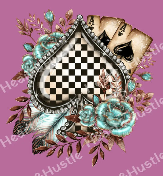 Checkered Spade with two Aces