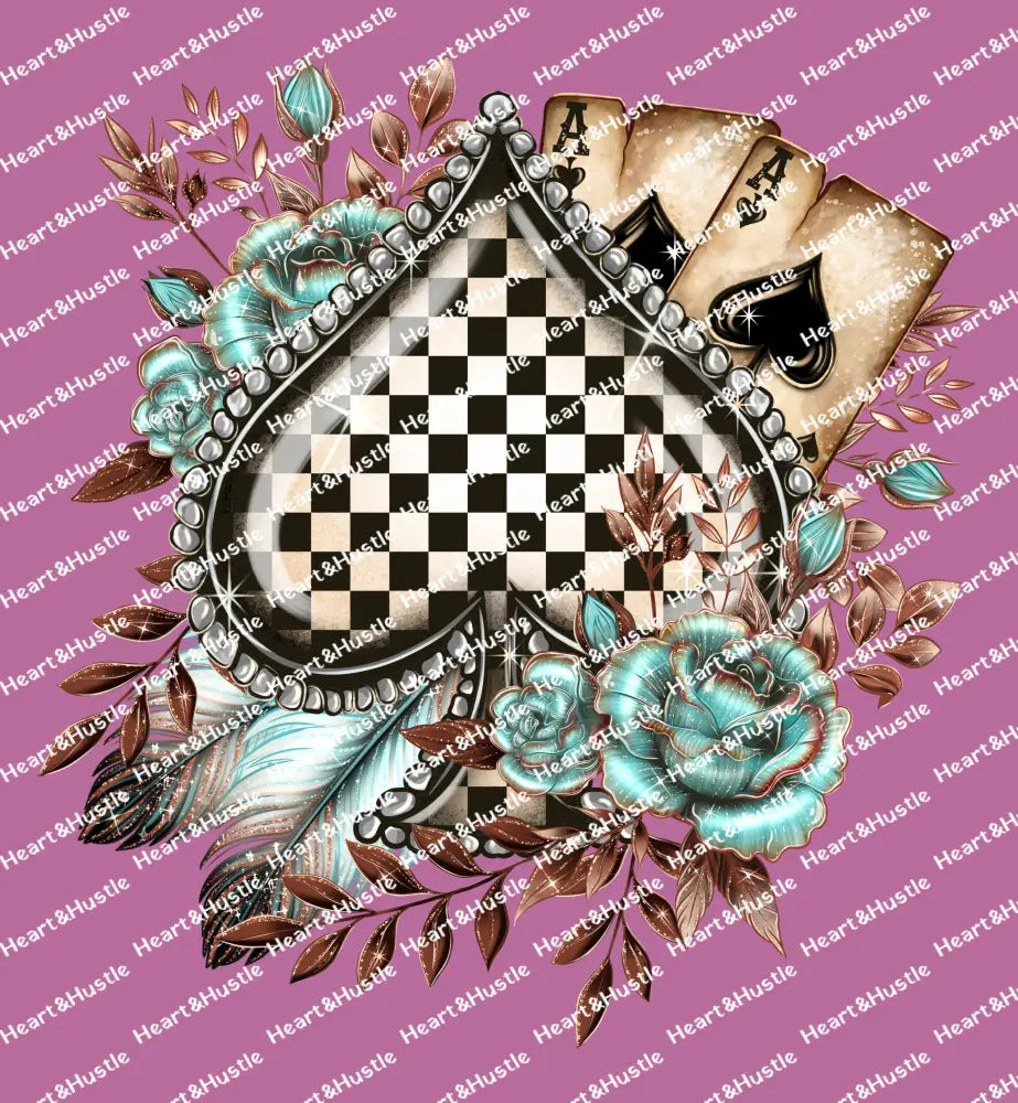 Checkered Spade with two Aces