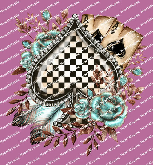 Checkered Spade with two Aces
