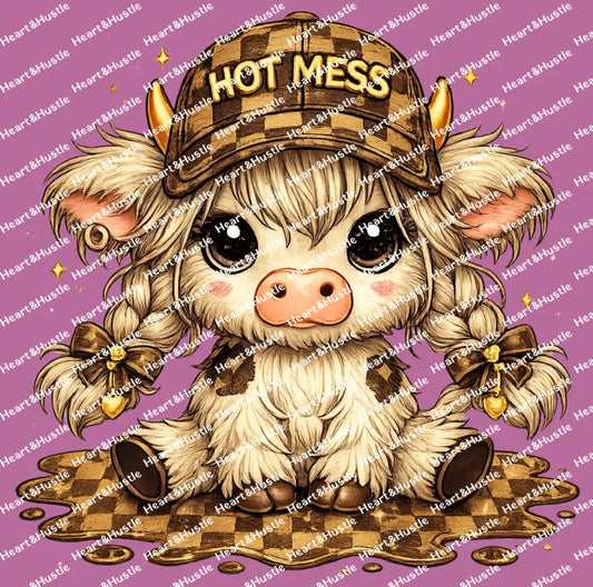 Designer Hot Mess Checkered Cow