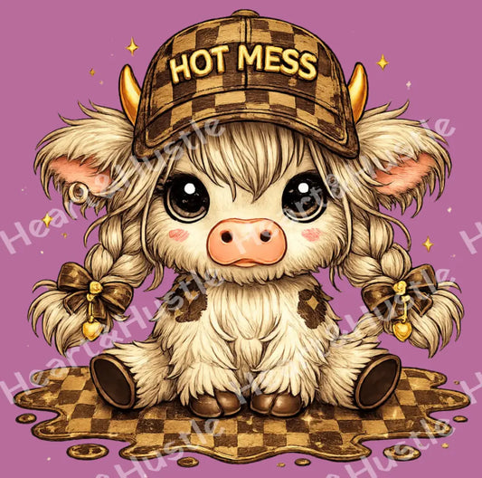 Designer Hot Mess Checkered Cow