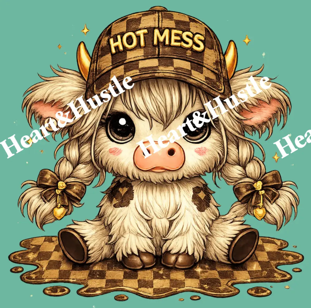Designer Hot Mess Checkered Cow