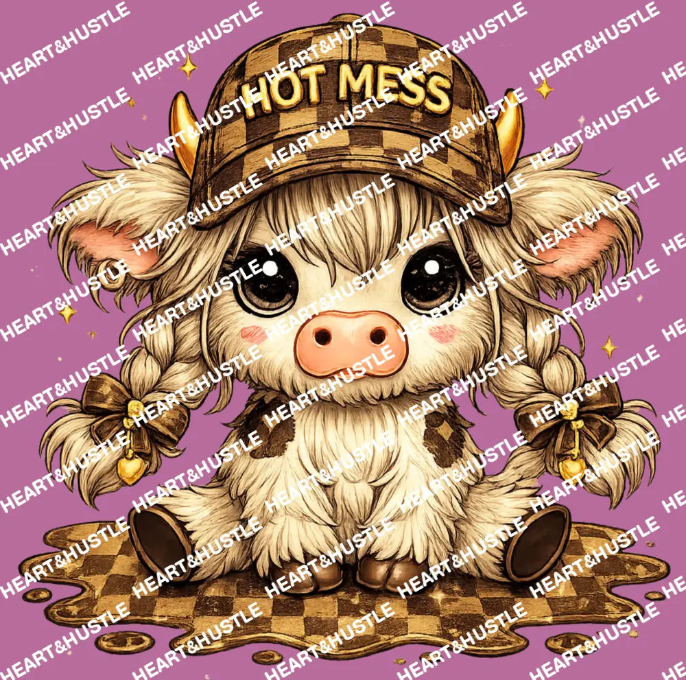 Designer Hot Mess Checkered Cow