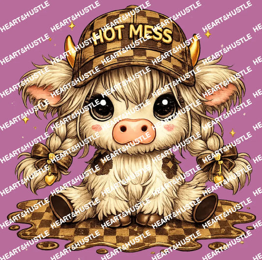 Designer Hot Mess Checkered Cow
