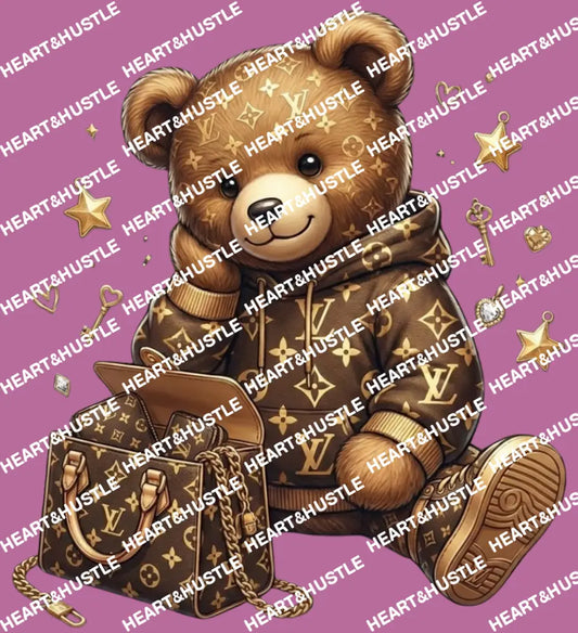 Designer LV Teddy Bear and Bag